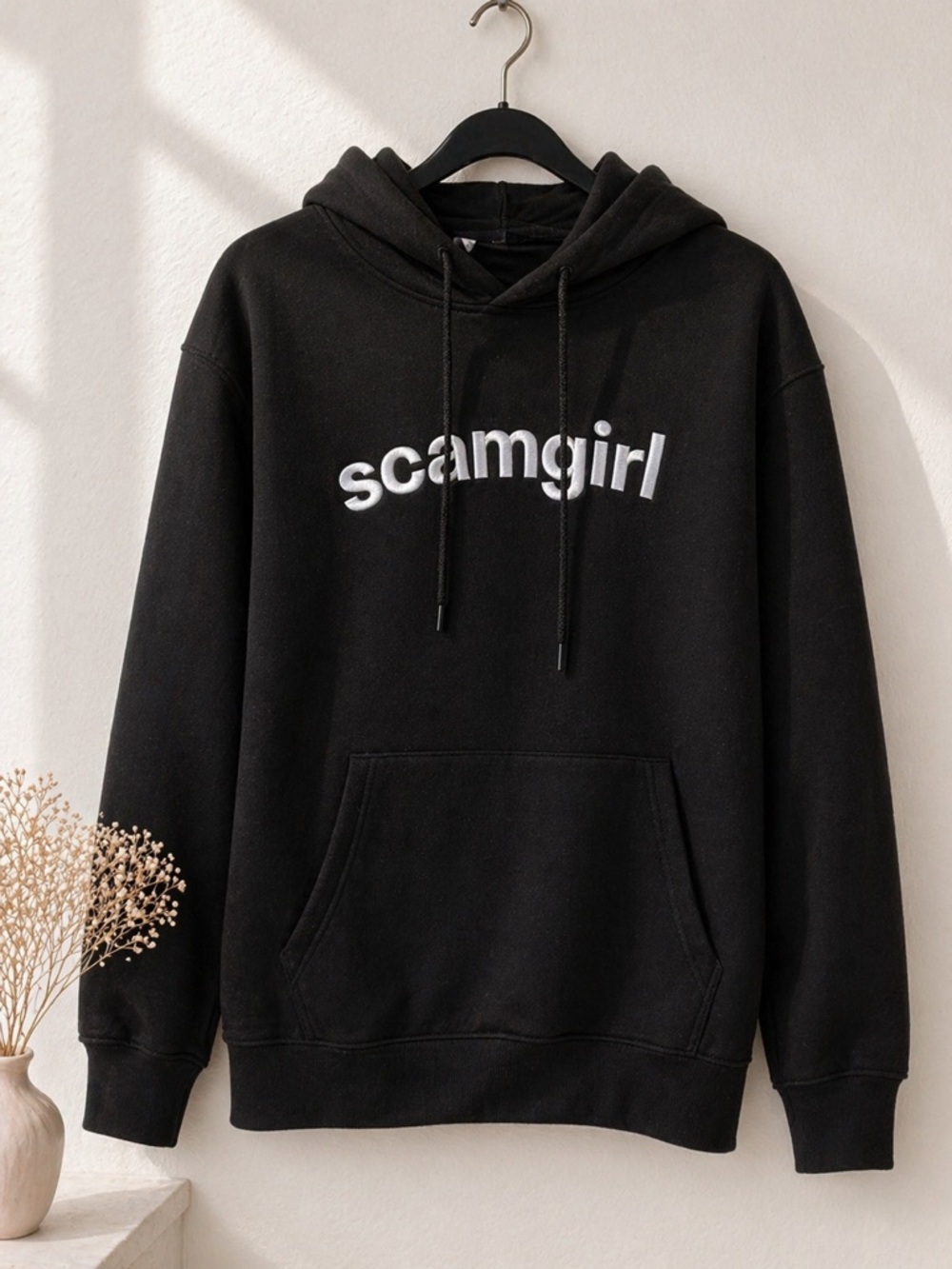 Black Hoodie Sweatshirt - Women's Pullover
